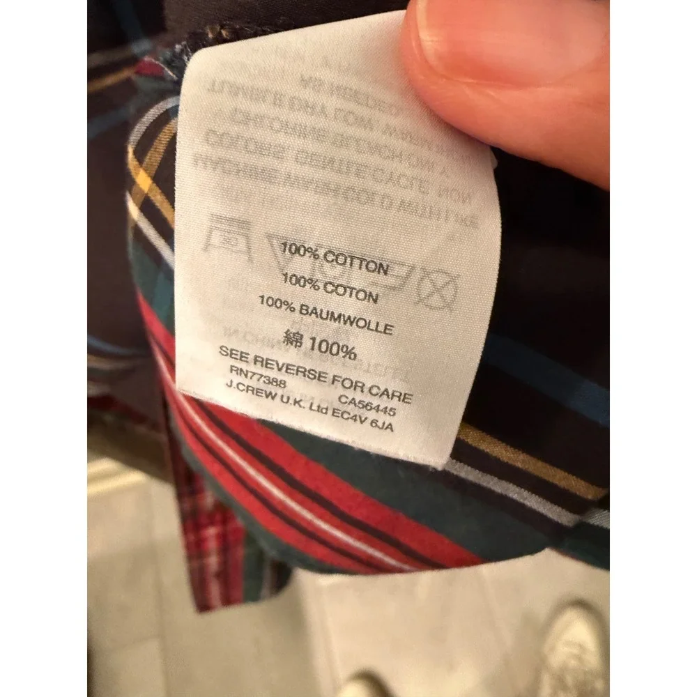 J.Crew Perfect Shirt 10P Red Green Tartan Plaid Button Down Cotton E6867 Womens